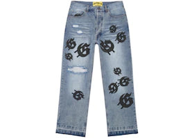 Godspeed Scattered GS Logo Denim Pant Blue Wash - authentic Godspeed product