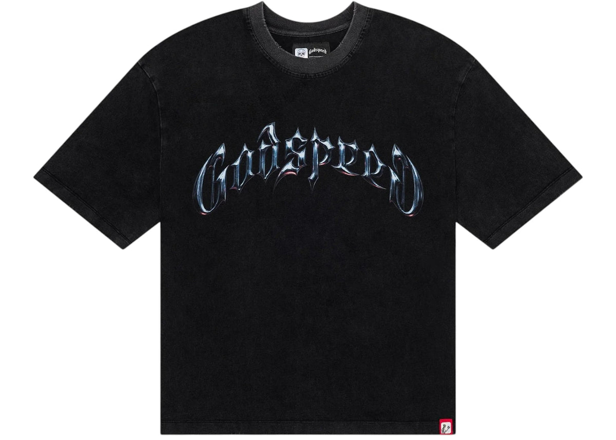 Godspeed Symmetrical Logo T-Shirt Black Wash - vue 360