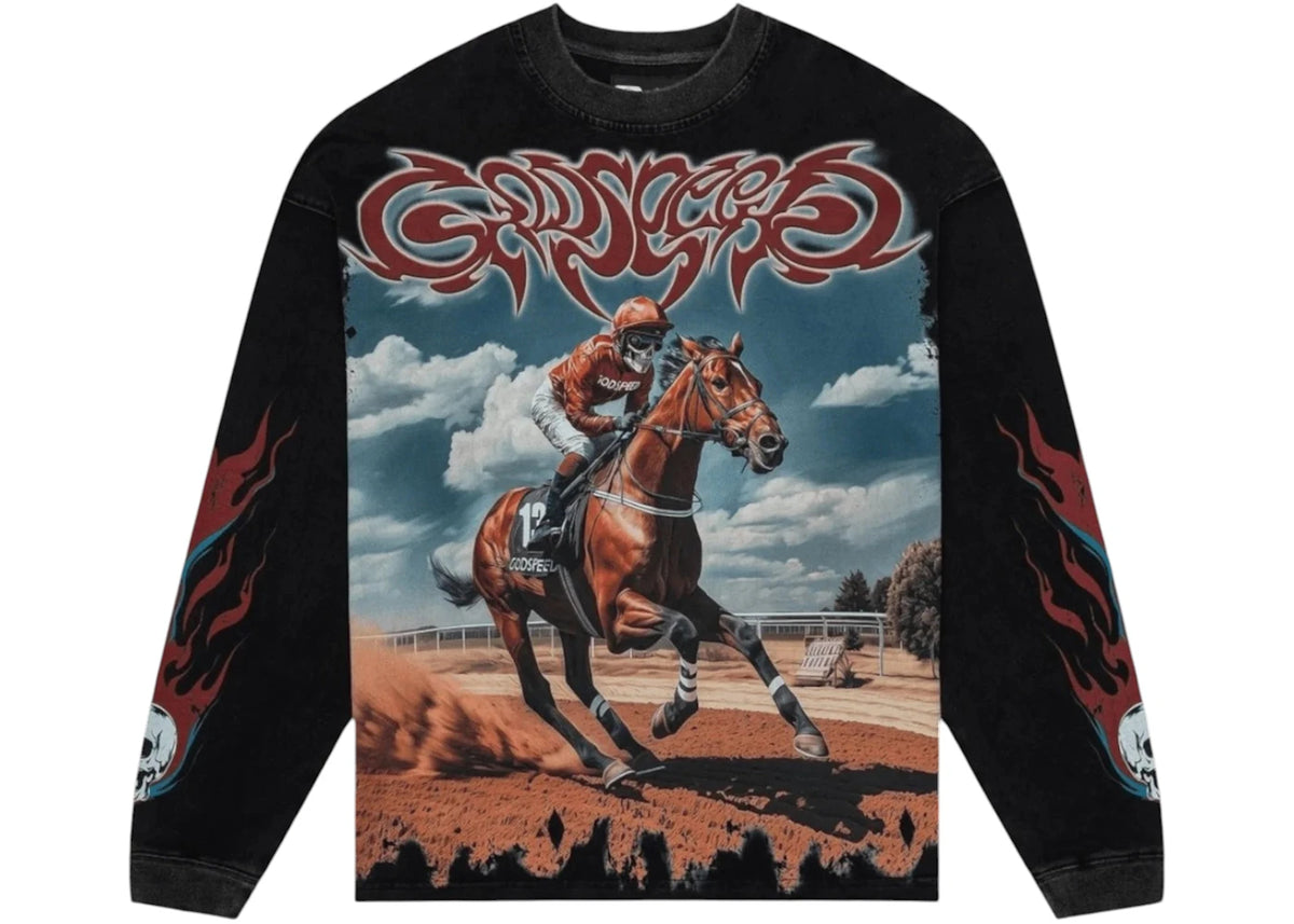 Godspeed Thoroughbred L/S T-Shirt Black Wash - vue secondaire A