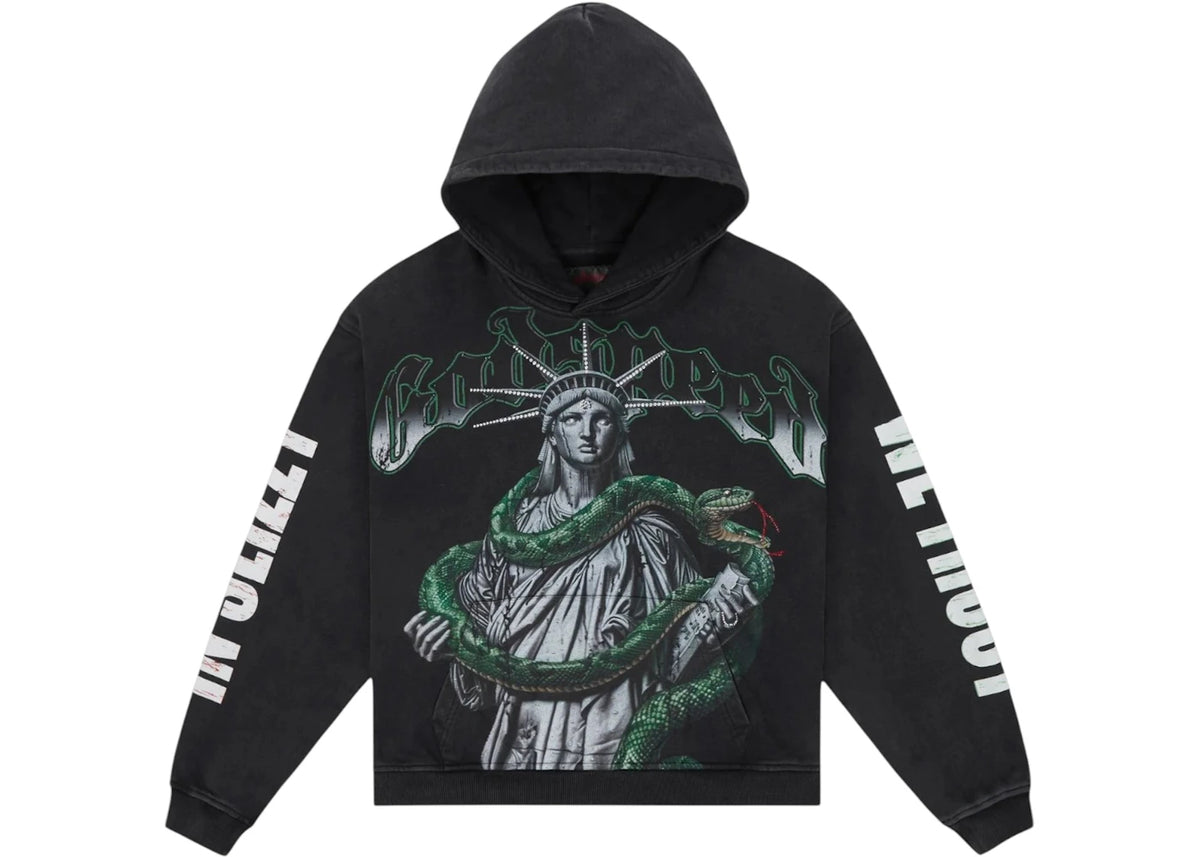 Godspeed Top 5 Slizzy VVS Hoodie Black Wash - vue 360