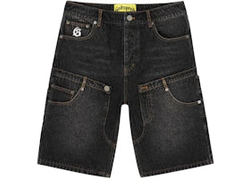 Godspeed Twin Panel Denim Shorts Black