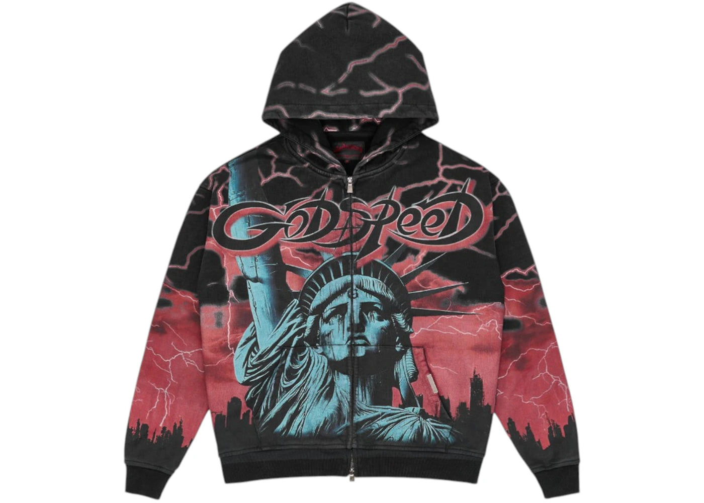 Godspeed Voltage Zip V2 Hoodie Red - vue secondaire A