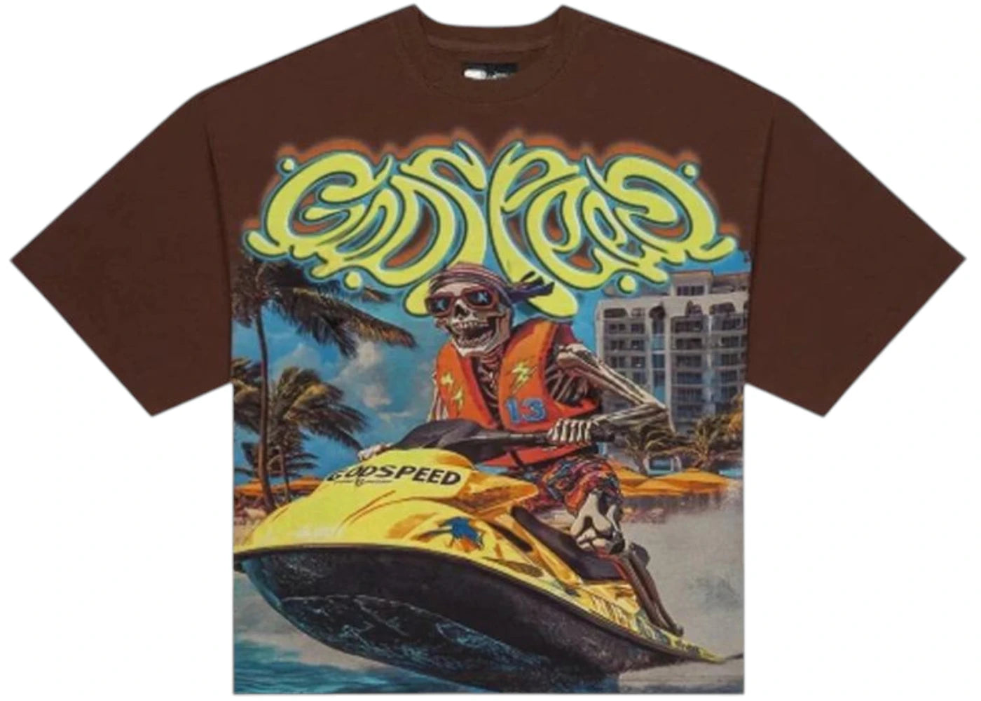 Godspeed Wave Runner T-shirt Brown Wash - vue secondaire A