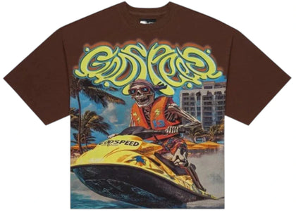 Godspeed Wave Runner T-shirt Brown Wash - apparel view 2