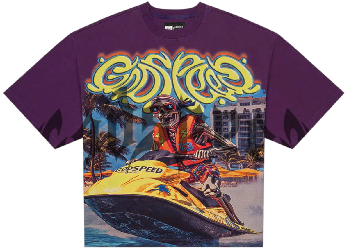 Godspeed Wave Runner T-shirt Purple Wash - vue 360