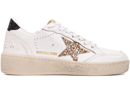 Golden Goose Ball-Star White Gold Glitter Star Black (Women's) - sneakers view 2