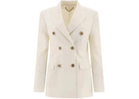 Golden Goose Double-Breasted Wool-Blend Blazer White
