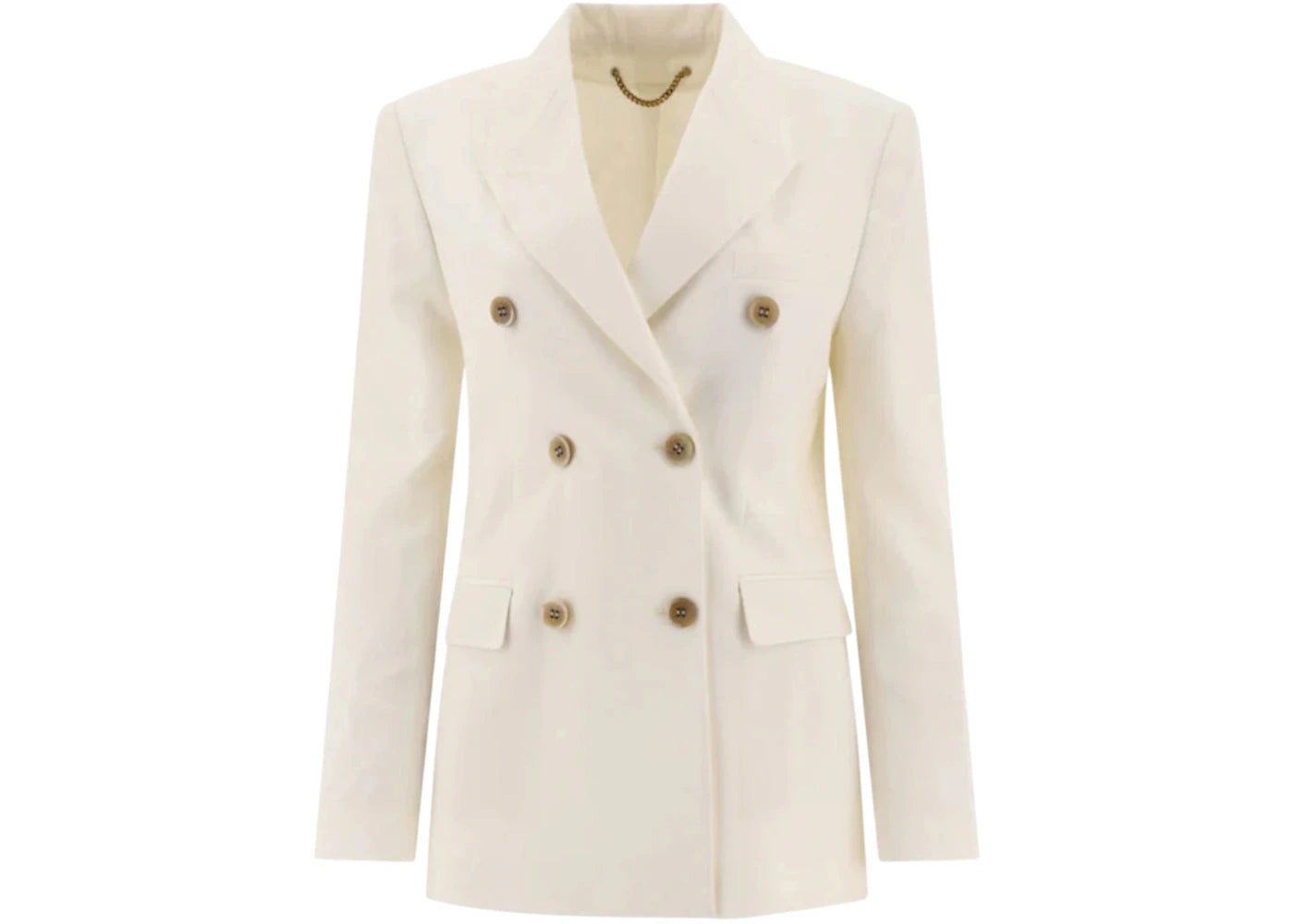 Golden Goose Double-Breasted Wool-Blend Blazer White - vue secondaire A