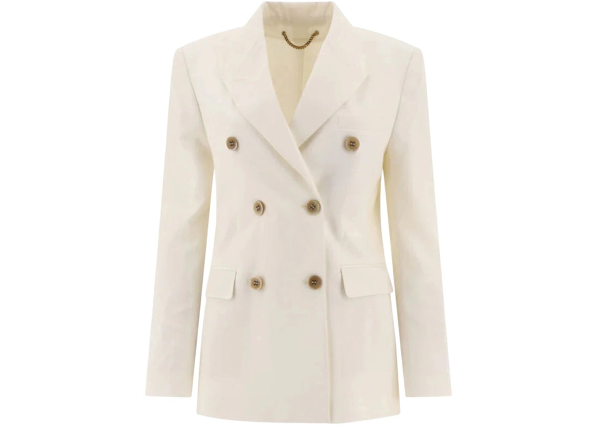 Golden Goose Double-Breasted Wool-Blend Blazer White - vue 360