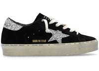 Golden Goose Hi Star Suede Black Silver Glitter (Women's)