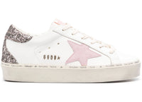 Golden Goose Hi Star White Antique Pink Glitter (Women's)