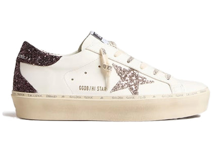 Golden Goose Hi-Star White Silver Grey Glitter (Women's) - authentic Golden Goose sneakers