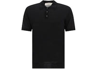Golden Goose Merino Wool Button-Down Polo Shirt Black