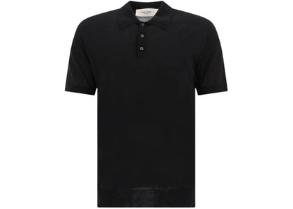 Golden Goose Merino Wool Button-Down Polo Shirt Black - apparel view 2