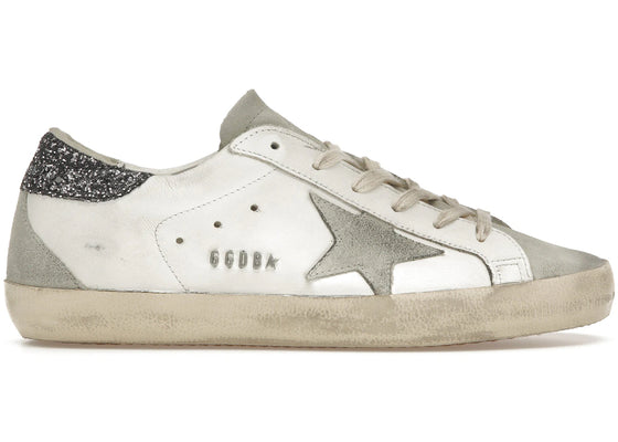 Golden Goose Super-Star White Dark Grey Glitter (Women's) sneakers - authentic streetwear shoes