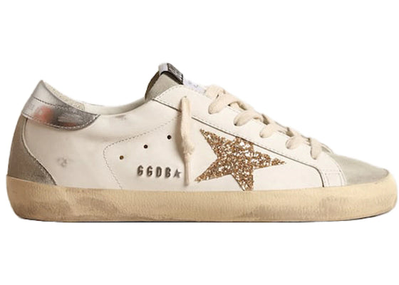 Golden Goose Super-Star White Ice Gray Gold Glitter (Women's) sneakers - authentic streetwear shoes