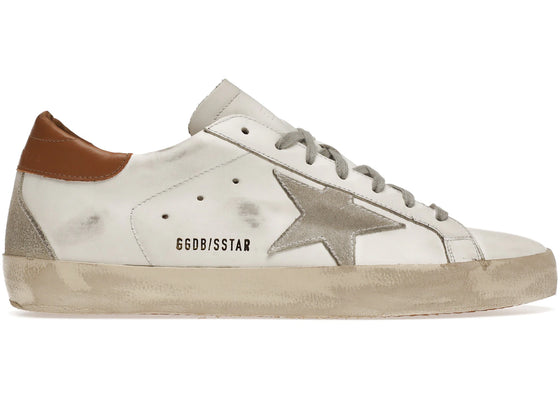 Golden Goose Super-Star White Vacchetta Tan Grey Suede Patch sneakers - authentic streetwear shoes