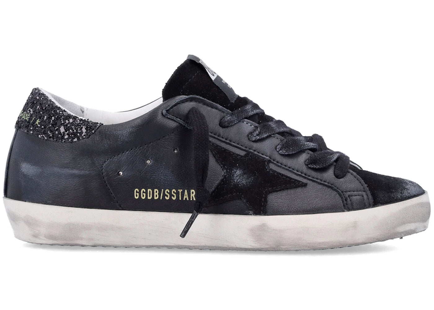 Golden Goose Superstar Black Glitter Heel (Women's) - vue 360