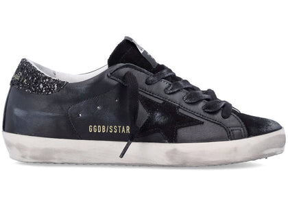 Golden Goose Superstar Black Glitter Heel (Women's) - authentic Golden Goose sneakers