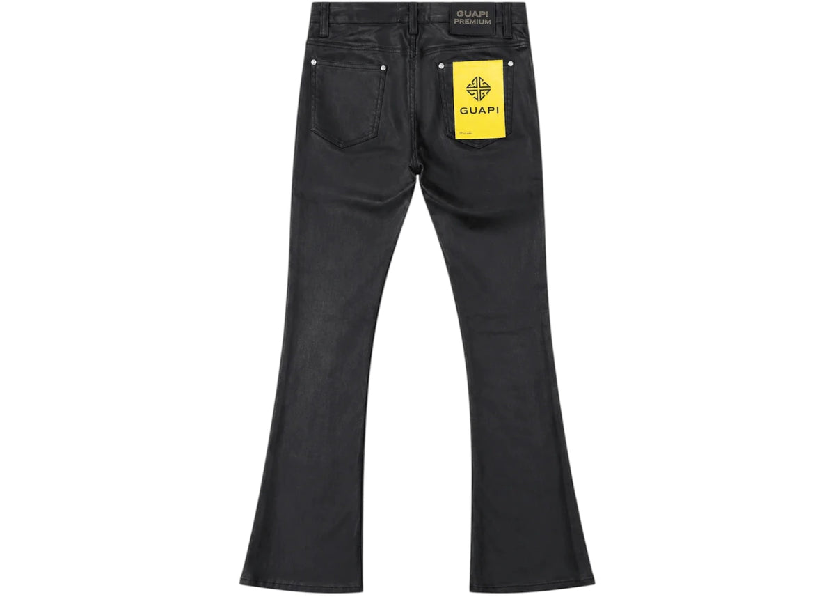 Guapi All Black Relic Waxed Denim Jeans Black - vue secondaire B