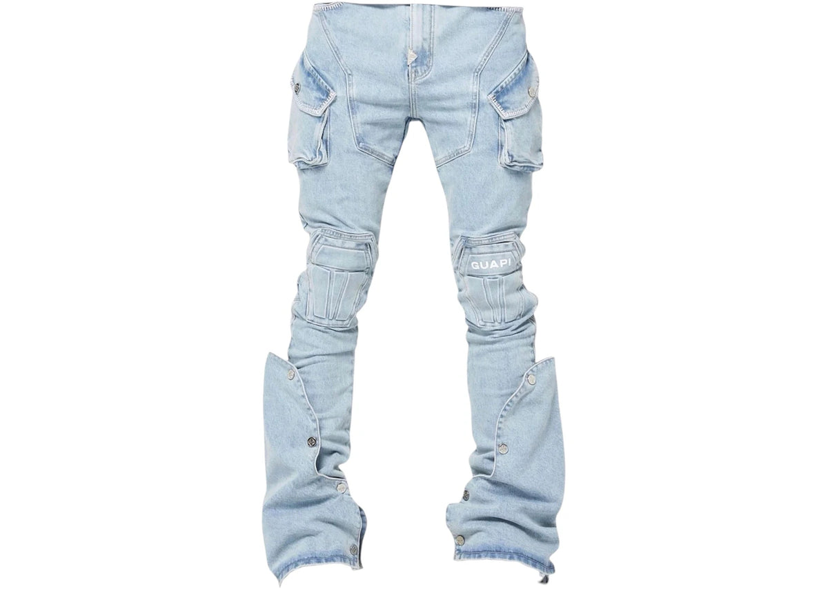 Guapi Aqua Blue Coffin Arc Denim Jeans Blue - vue 360
