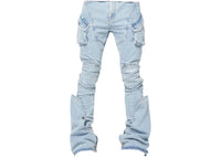 Guapi Aqua Blue Coffin Arc Denim Jeans Blue