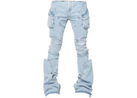 Guapi Aqua Blue Coffin Arc Denim Jeans Blue