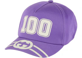 Gucci 100 Baseball Velcro Strap Cap Purple/White - vue 360