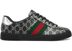 Gucci Ace Black GG Monogram Silver GG Motif - vue 360
