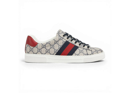 Gucci Ace Web Beige Blue GG Supreme - authentic Gucci sneakers