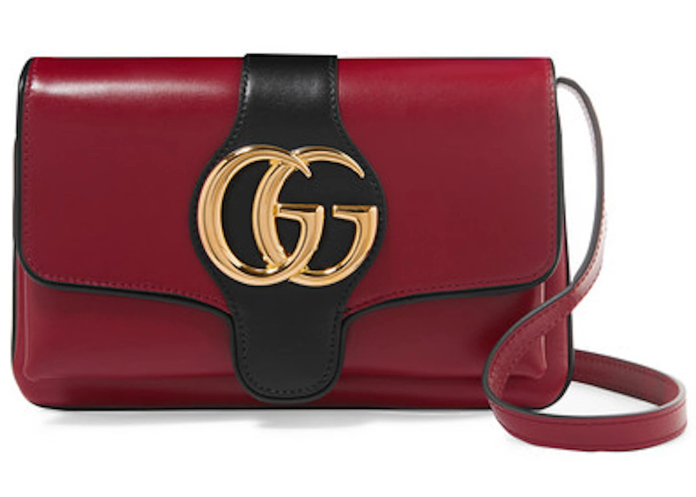 Gucci Arli Schultertasche, zweifarbig, klein, rot - vue 360