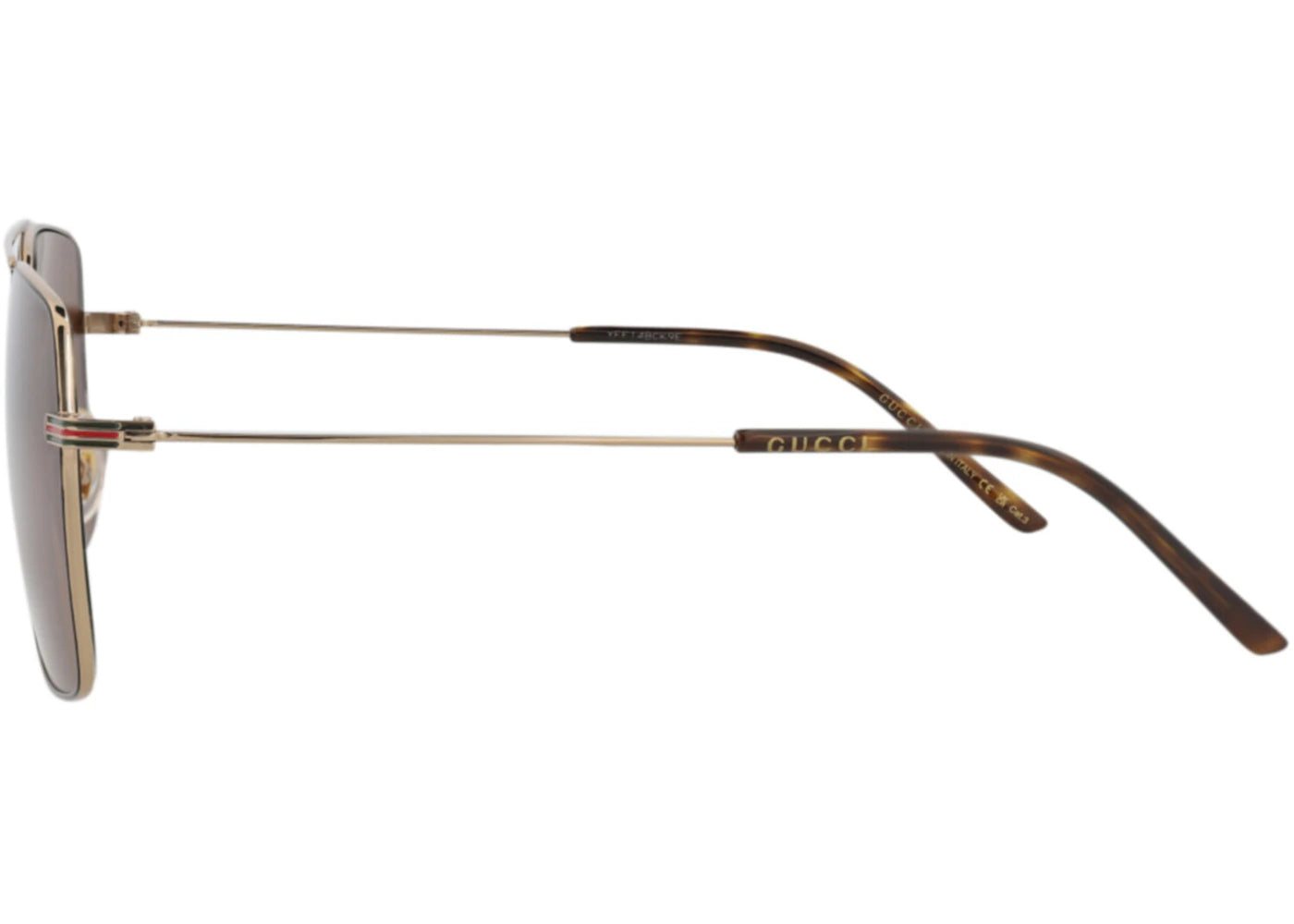 Gucci Aviator-Frame Metal Sunglasses Gold/Gold/Brown (GG1053SK-30011661-002) - vue secondaire B