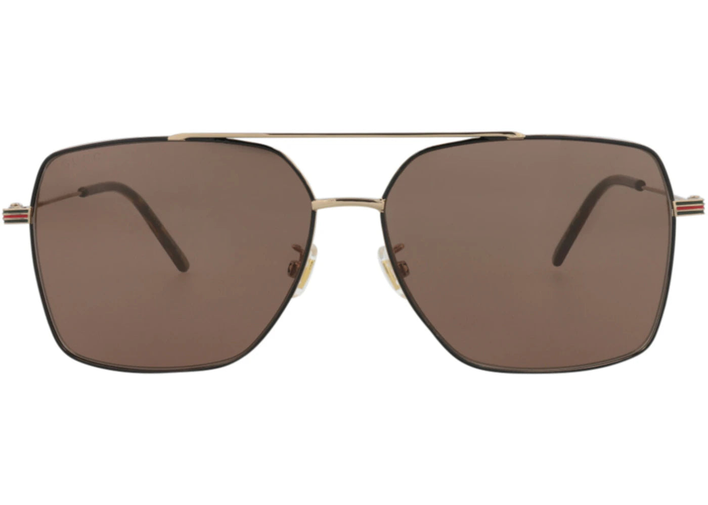 Gucci Aviator-Frame Metal Sunglasses Gold/Gold/Brown (GG1053SK-30011661-002) - vue 360