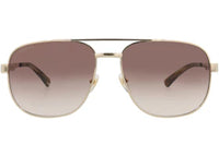 Gucci Aviator-Frame Metal Sunglasses Gold Gold Brown (GG1223S-30013480-003)