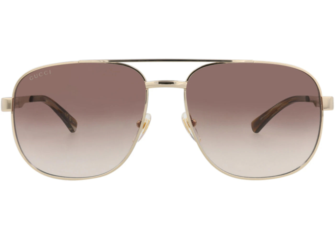 Gucci Aviator-Frame Metal Sunglasses Gold Gold Brown (GG1223S-30013480-003) - vue secondaire A