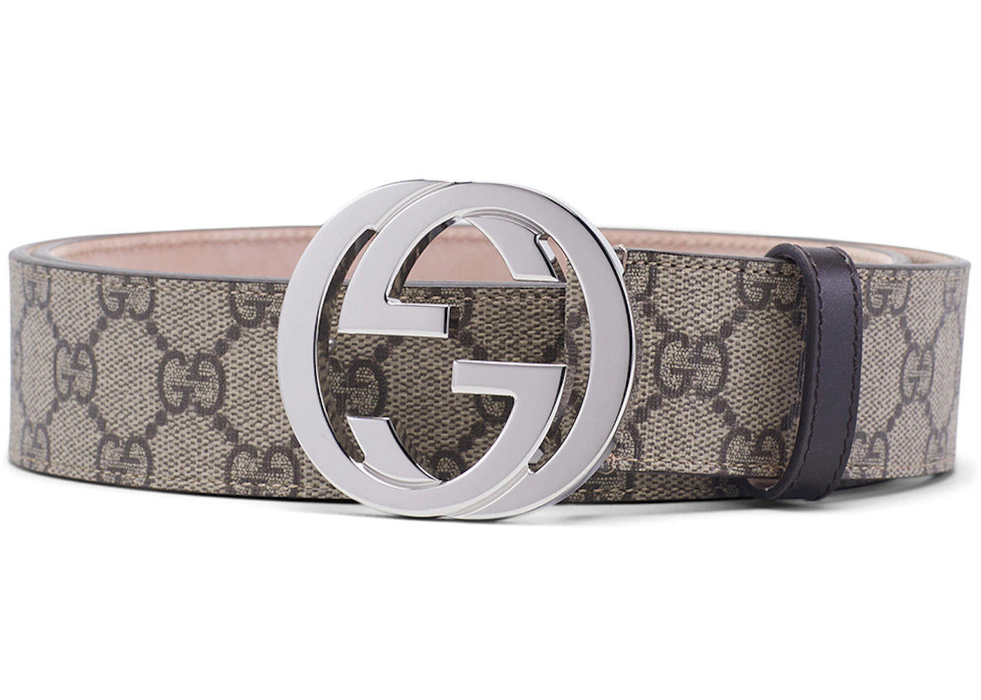 Gucci Belt GG Supreme Interlocking G Buckle 1.5W Beige Ebony/Cocoa - vue 360