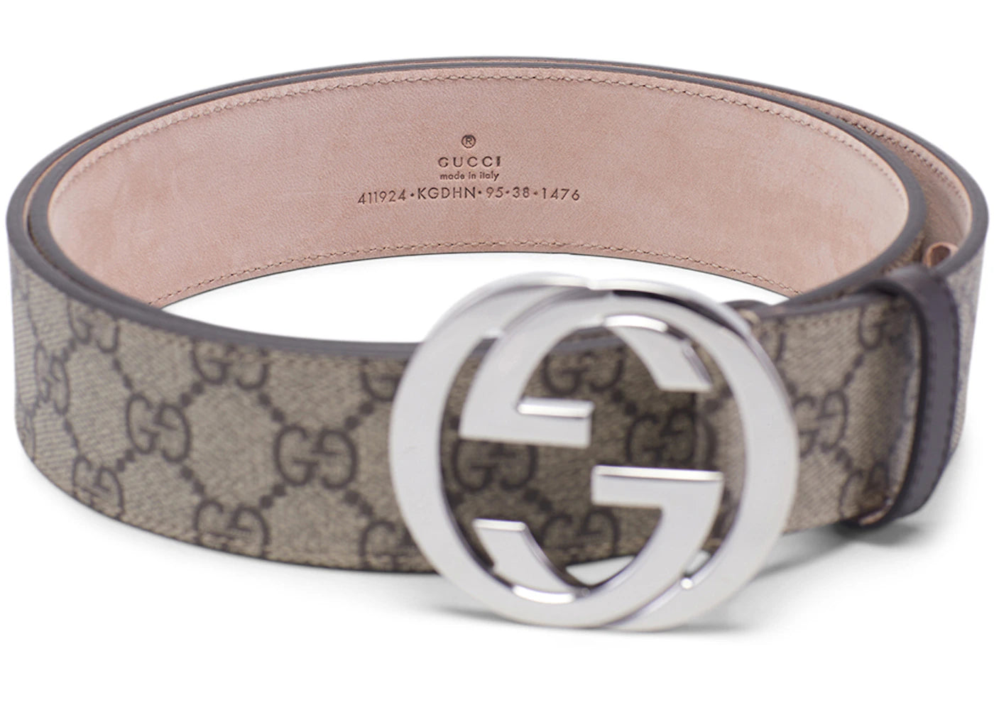 Gucci Belt GG Supreme Interlocking G Buckle 1.5W Beige Ebony/Cocoa - vue secondaire A