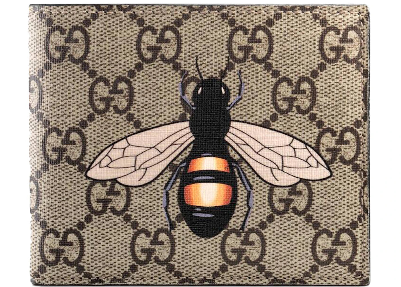 Gucci Bifold Wallet GG Supreme Bee Print (8 Card Slots) Beige/Ebony - vue secondaire A