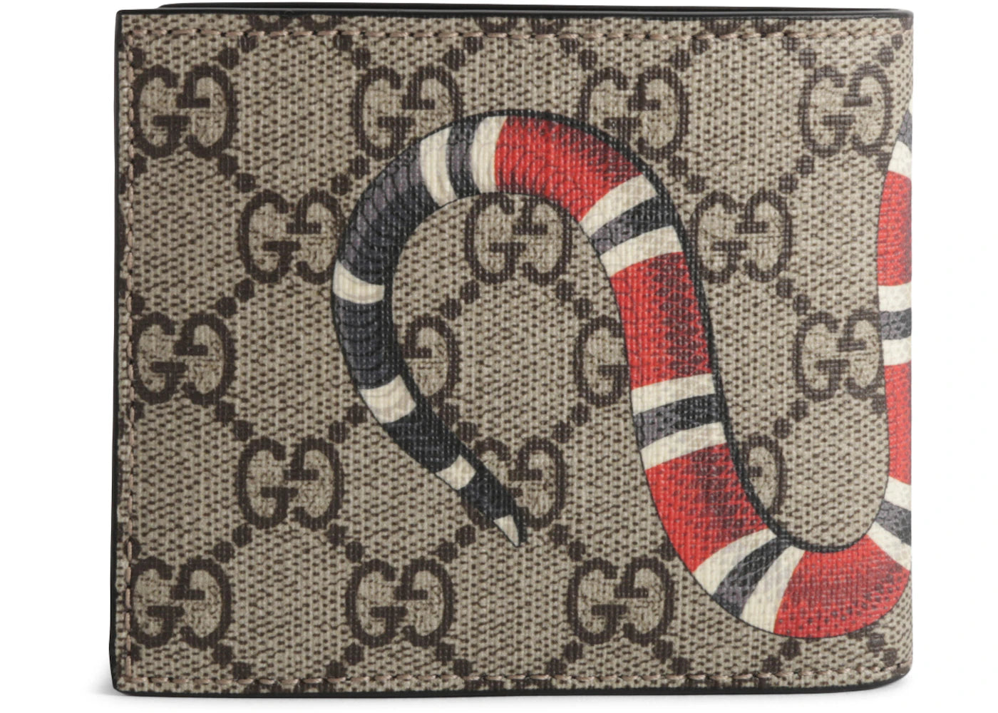 Gucci Bifold Wallet GG Supreme Kingsnake (8 Card Slot) Beige - vue secondaire A