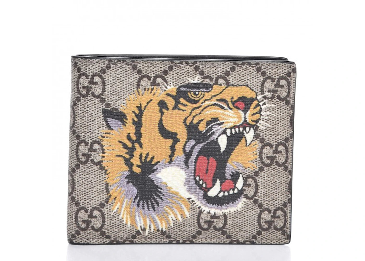 Gucci Bifold Wallet GG Supreme Tiger Beige - vue secondaire A