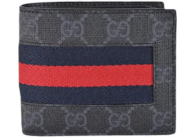 Gucci Bifold Wallet GG Supreme Web Black - vue 360