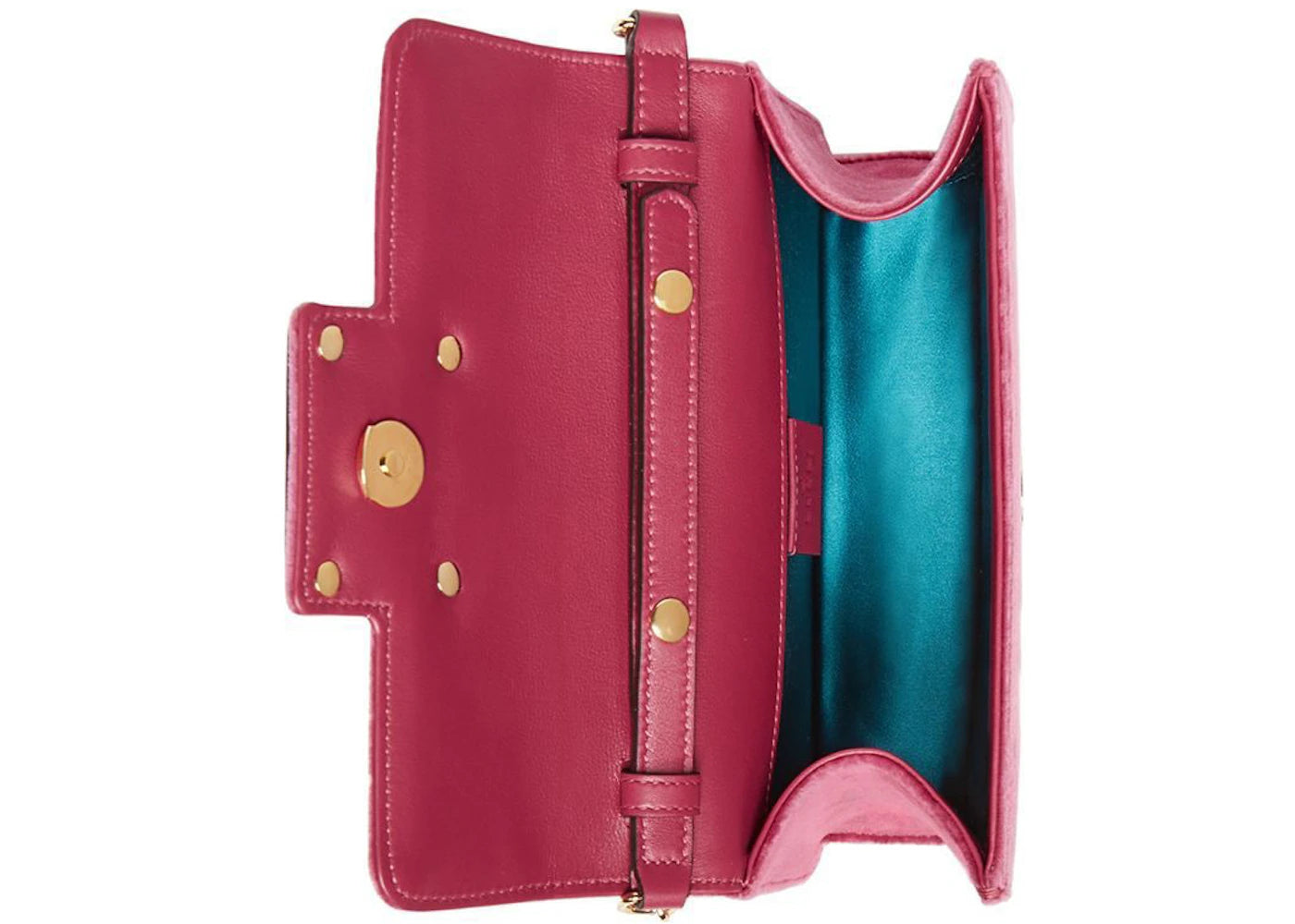 Gucci Broadway Shoulder Bag Velvet Jeweled G Pink - vue secondaire B