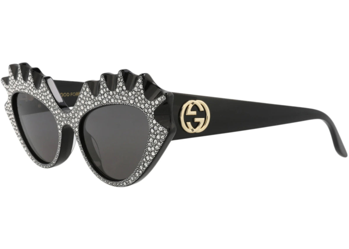 Gucci Cat Eye-Frame Acetate Sunglasses Black Black Grey (GG0781S-30009261-003) - vue secondaire B