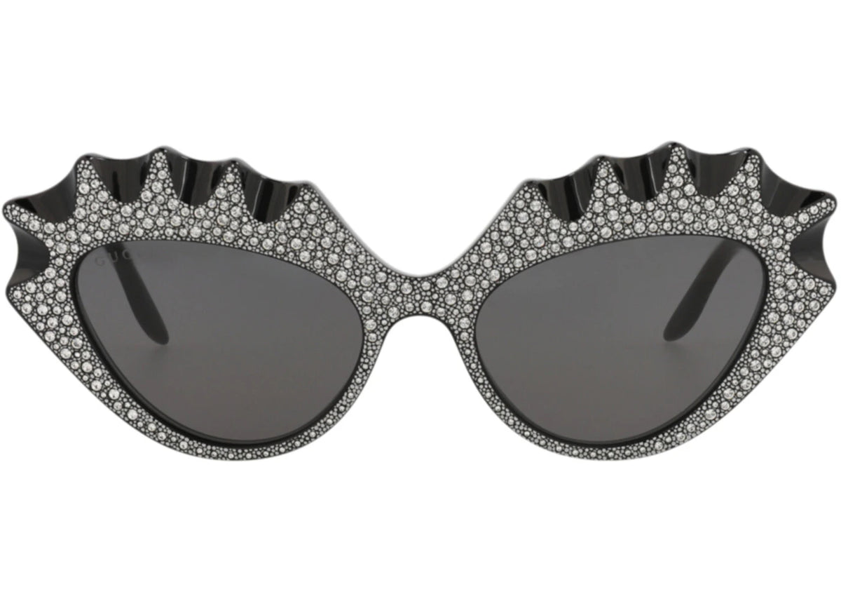 Gucci Cat Eye-Frame Acetate Sunglasses Black Black Grey (GG0781S-30009261-003) - vue secondaire A