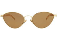 Gucci Cat Eye-Frame Metal Sunglasses Gold Gold Brown (GG0977S-30011141-002)