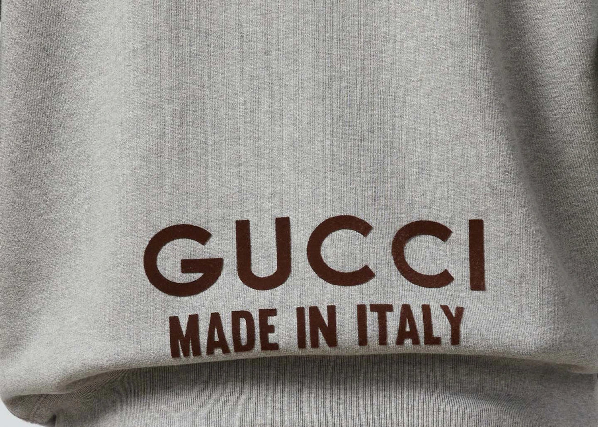 Gucci Cotton Hooded Sweatshirt with Print Grey - vue secondaire B