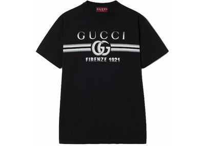 Gucci Cotton Jersey Gucci Print T-Shirt Black