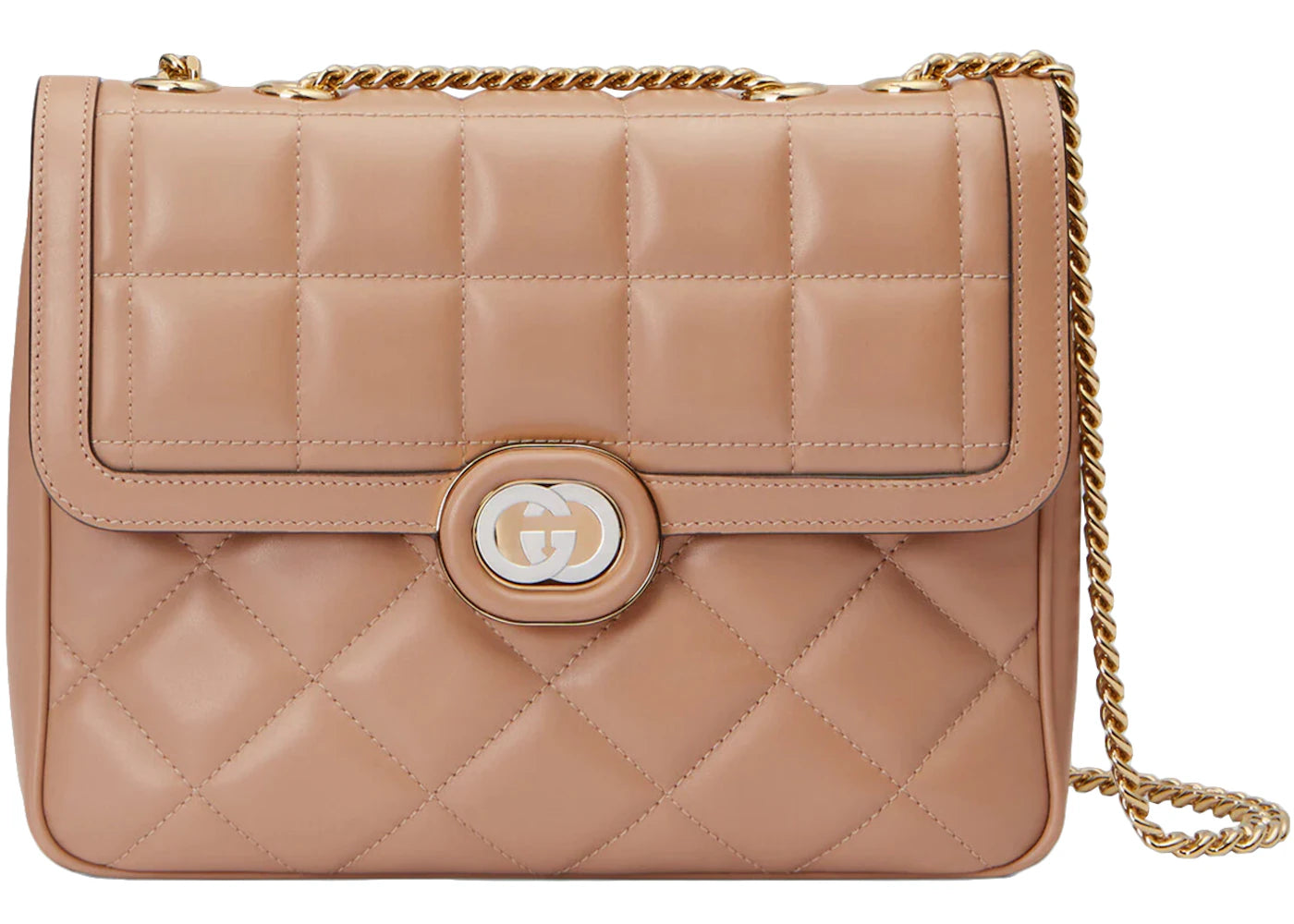 Gucci Deco Kleine Schultertasche Rosa Beige - vue 360
