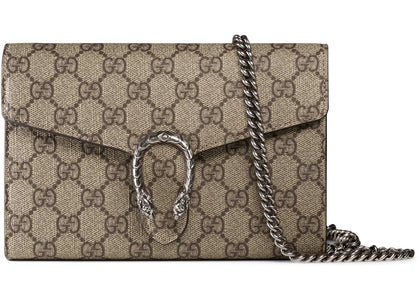 Gucci Dionysus Chain Wallet GG Supreme Beige/Ebony