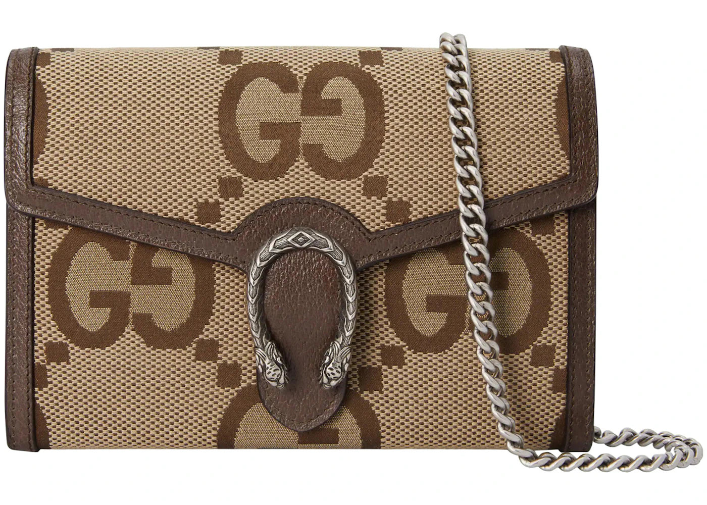 Gucci Dionysus Chain wallet Jumbo GG Camel/Ebony - vue 360